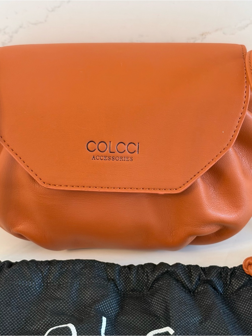 NWOT Colcci crossbody orange soft bag with nickel hardware